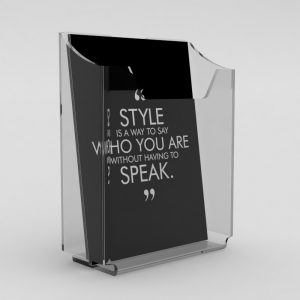 Wall Mounted Leaflet Holder – High Front A4 Portrait