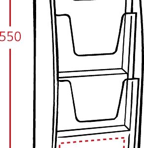 Maxi -Tier Leaflet Dispenser: A4 3 Pockets – 250mm (W) x 510mm (H)