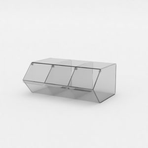 Pick & Mix Dispenser for Unwrapped Sweets: 3 Section – 495mm (W) x 200mm (H) x 325mm (D)