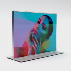 Double Sided Freestanding Poster Holder: A4 Land