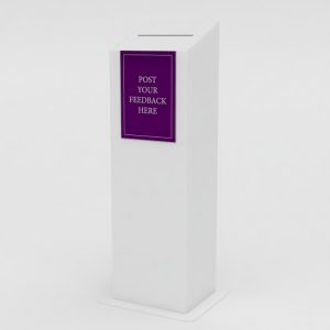 Floor Standing Ballot Box: 300mm (W) x 250mm (D) x 1000mm (H)