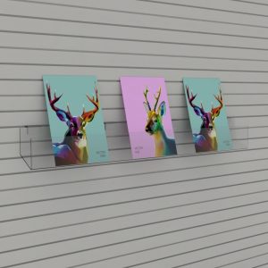 Slatwall Standard Card Rack: 1000mm (W) x 100mm (H) x 75mm (D)