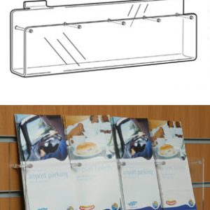 4 Section Leaflet Dispenser – Slat Fix: A5 Port – 670mm (W) x 160mm (H) x 48mm (D)