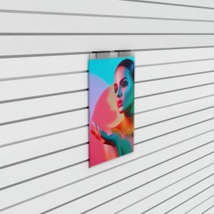 Slatwall Acrylic Sign / Poster Display: A4 Portrait