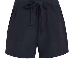 Weird Fish Sway Linen Tie Waist Shorts Navy Size 8